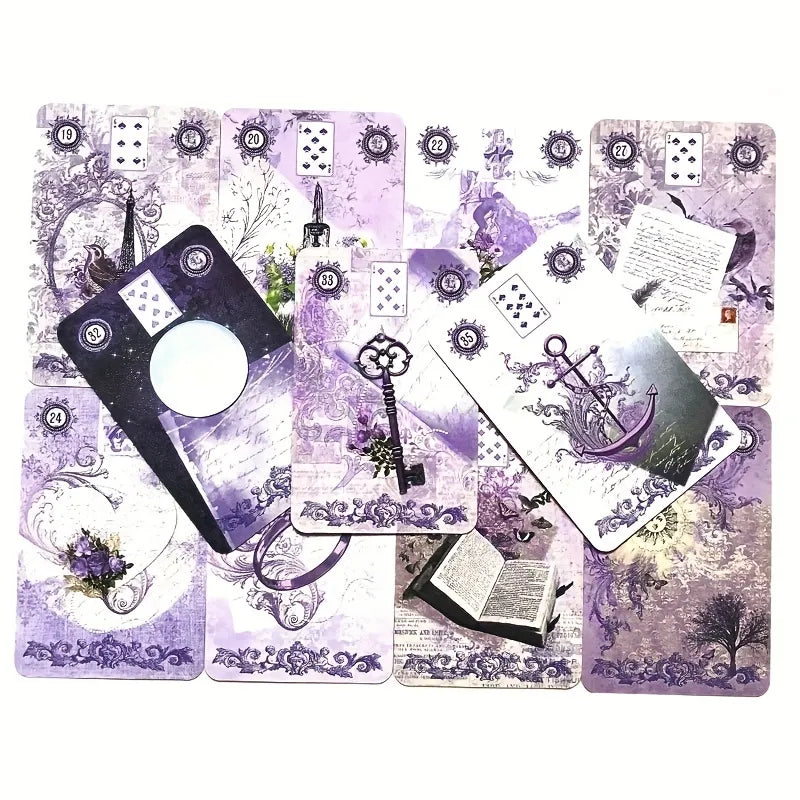 005 - Lavender Lenormand Oracle 42 Cards Deck