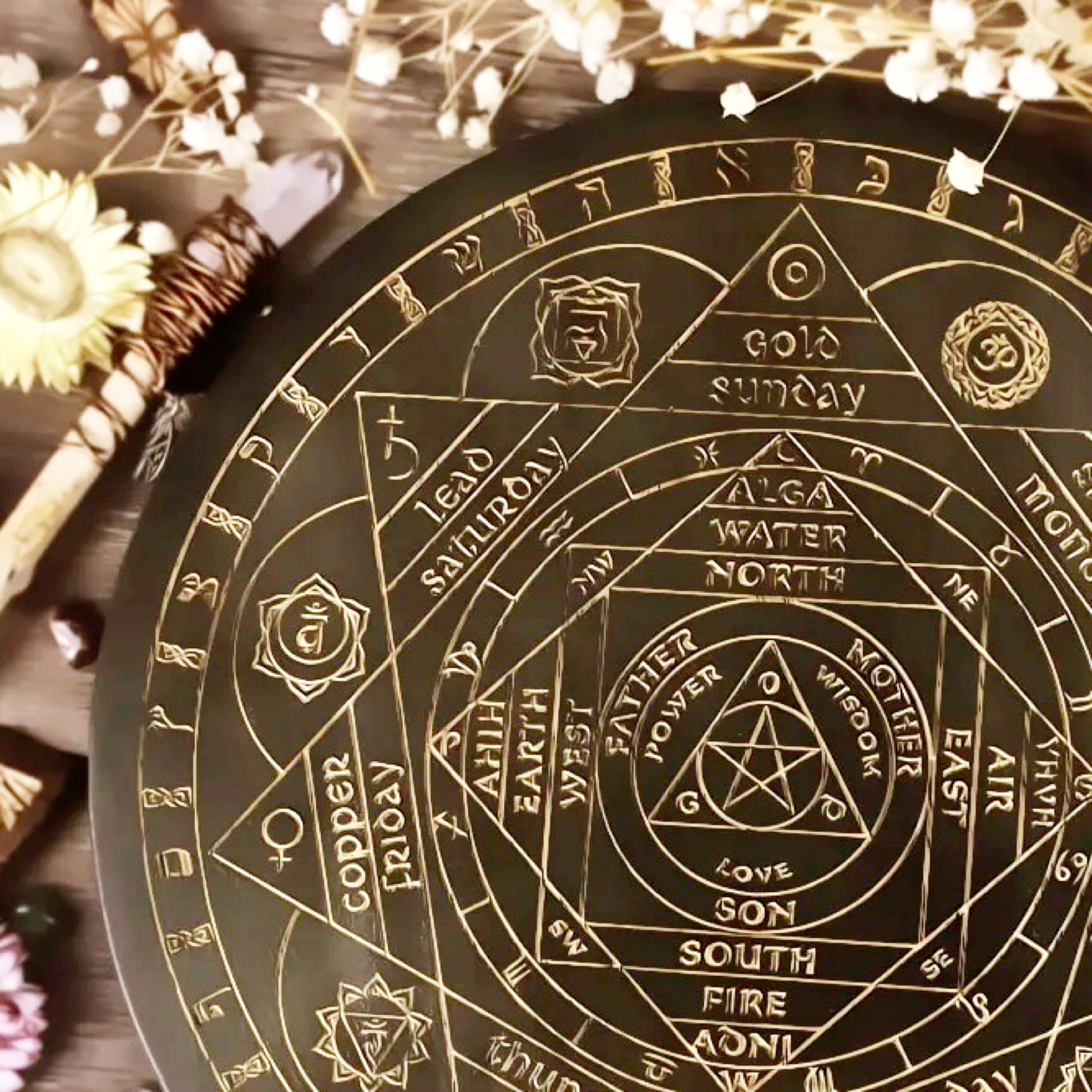 002 - Hermetic Sacred Geometry Pendulum Board for Diviantion