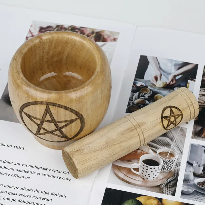 007 - Handmade Wooden Mortar Pestle Set