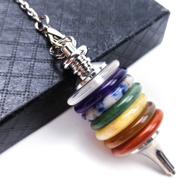 002 - 7 Chakra Reiki Healing Crystals Pendulum