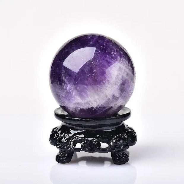 002 - Crystal Sphere Black Resin Base