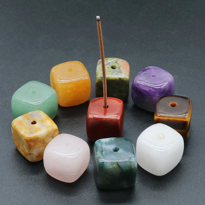 007 - Natural Quartz Crystal Square-Shaped Incense Holder