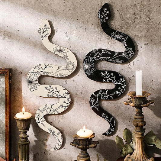 Wooden Snake Wall Art