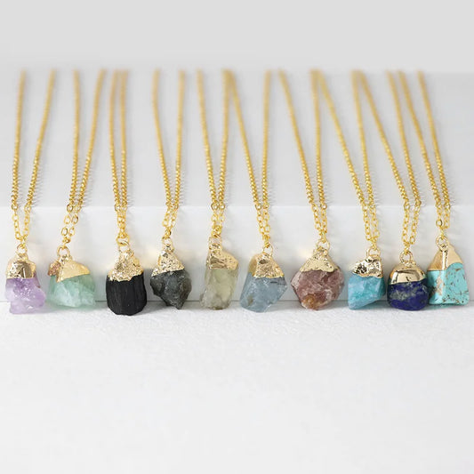 011 - Natural Raw Stone Pendent Necklace