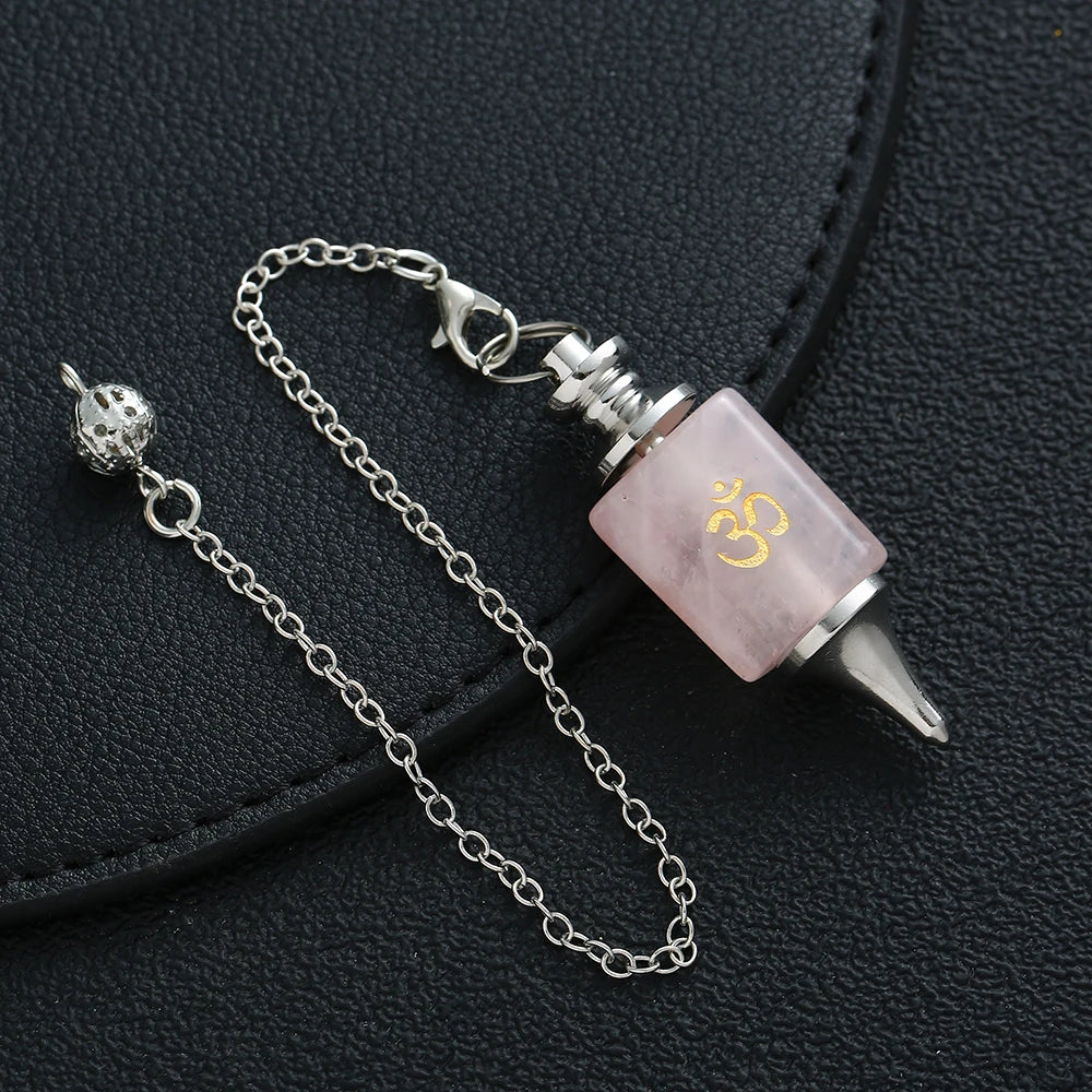 006 - Natural Quartz Crystal Chakra 3D Pendulum