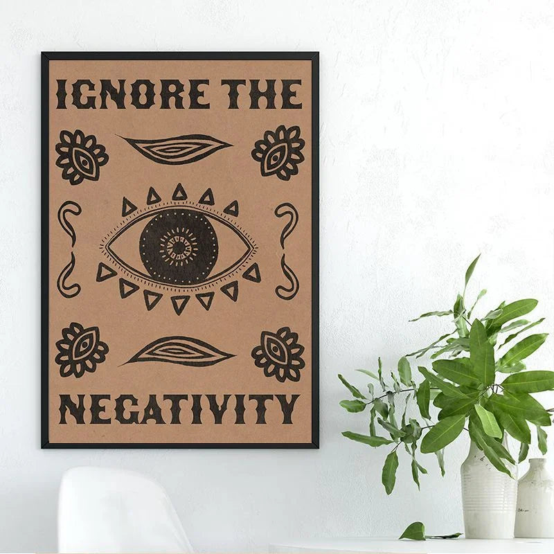 Retro-Styled Evil Eye & Universal Affirmations Canvas Print