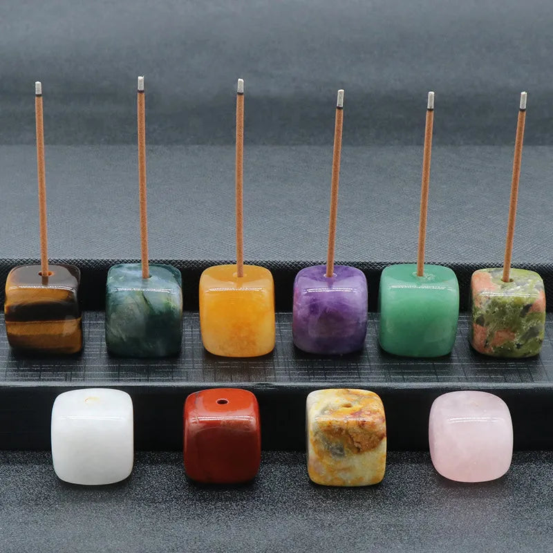 007 - Natural Quartz Crystal Square-Shaped Incense Holder