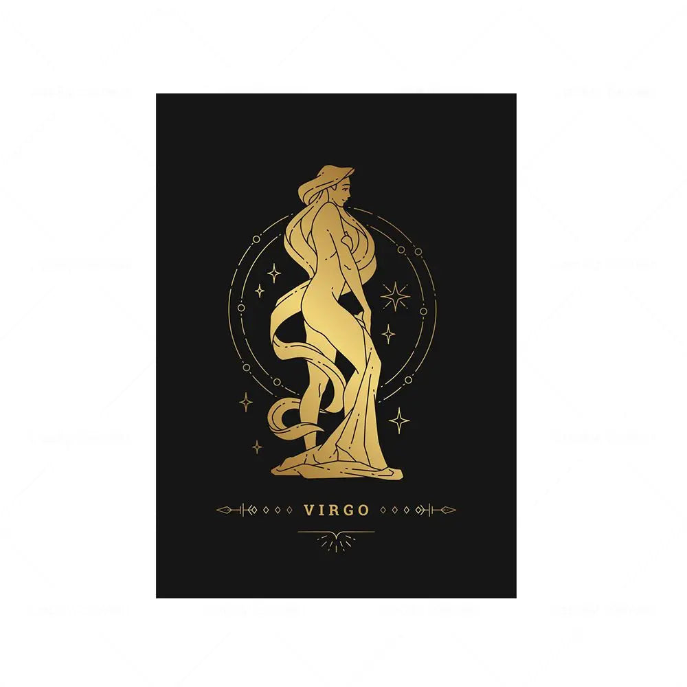 Retro Zodiac Signs of the Feminine Canvas Print