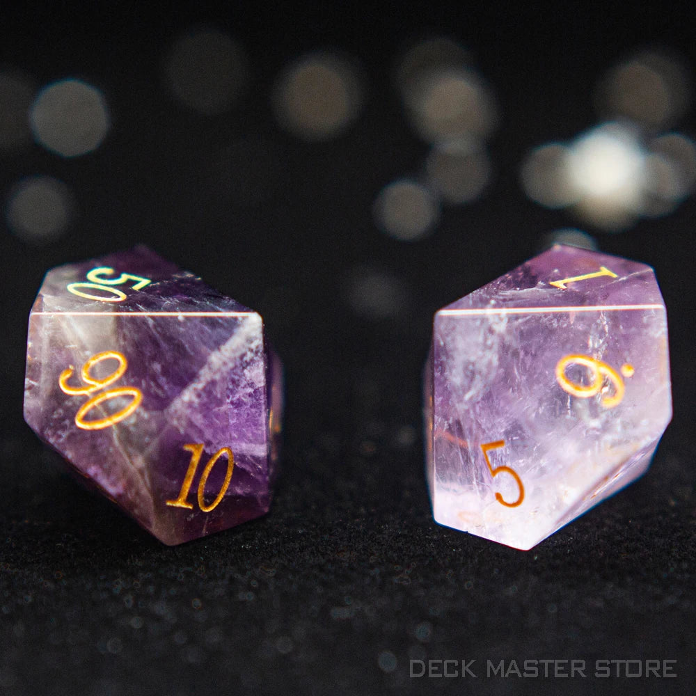 006 - Amethyst Polyhedral DND 7PC Dice Set for Divination