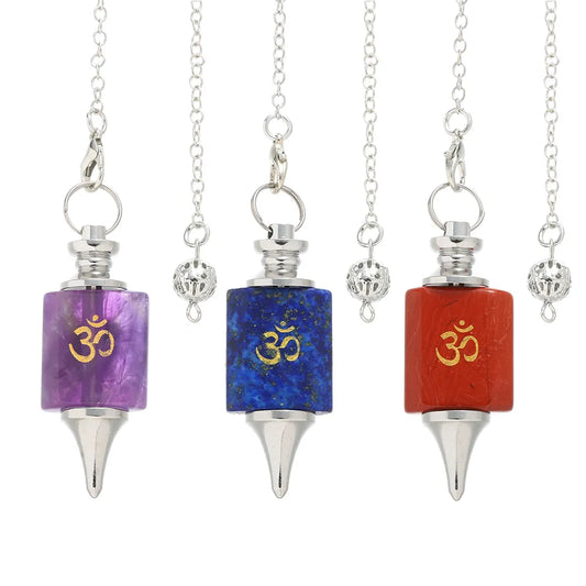 006 - Natural Quartz Crystal Chakra 3D Pendulum