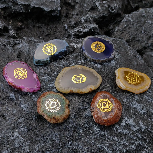 014 - 7 Chakra Set Reiki Crystal Stone 7PC Ornament Set