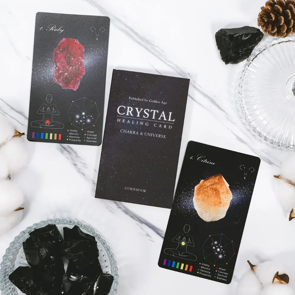 005 - Crystal Healing 59 Cards Deck | Chakra & Universe