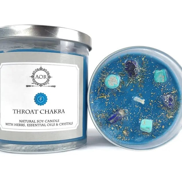 004 - Natural Soy Throat Chakra Candle by AOR