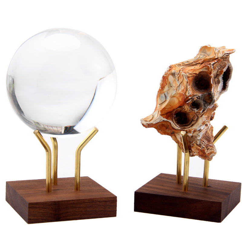 002 - Crystal Ball and Gemstone Wooden Base